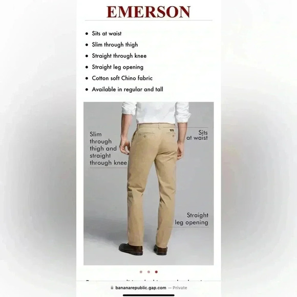 Banana Republic Emerson Chino  Pants 100% Cotton Dark Blue EUC - Picture 12 of 14